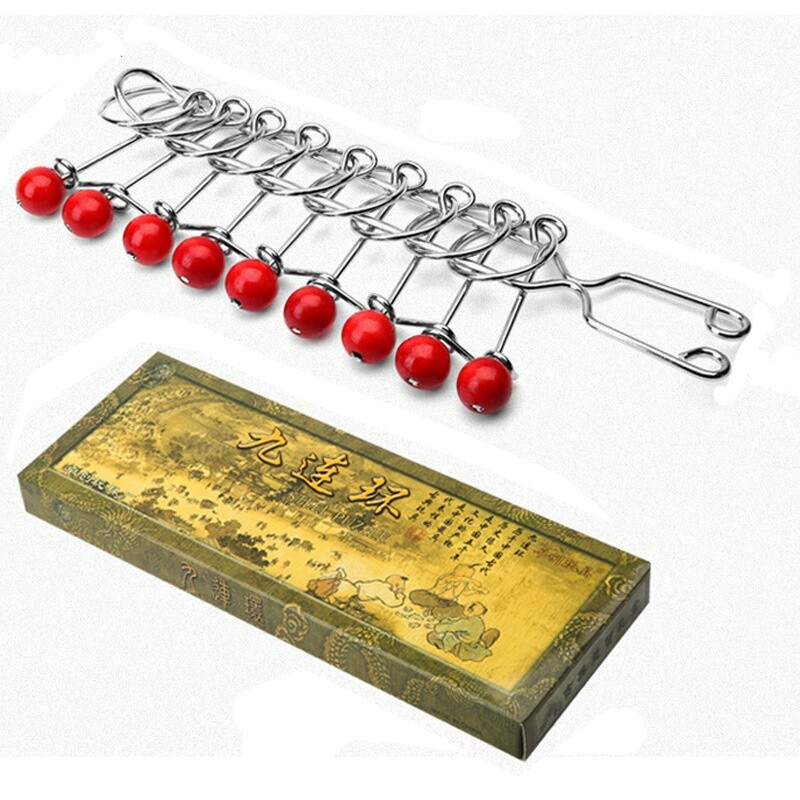 一阶九连环特大号九连环铁环扣解环解锁成人古益玩具加粗儿童老