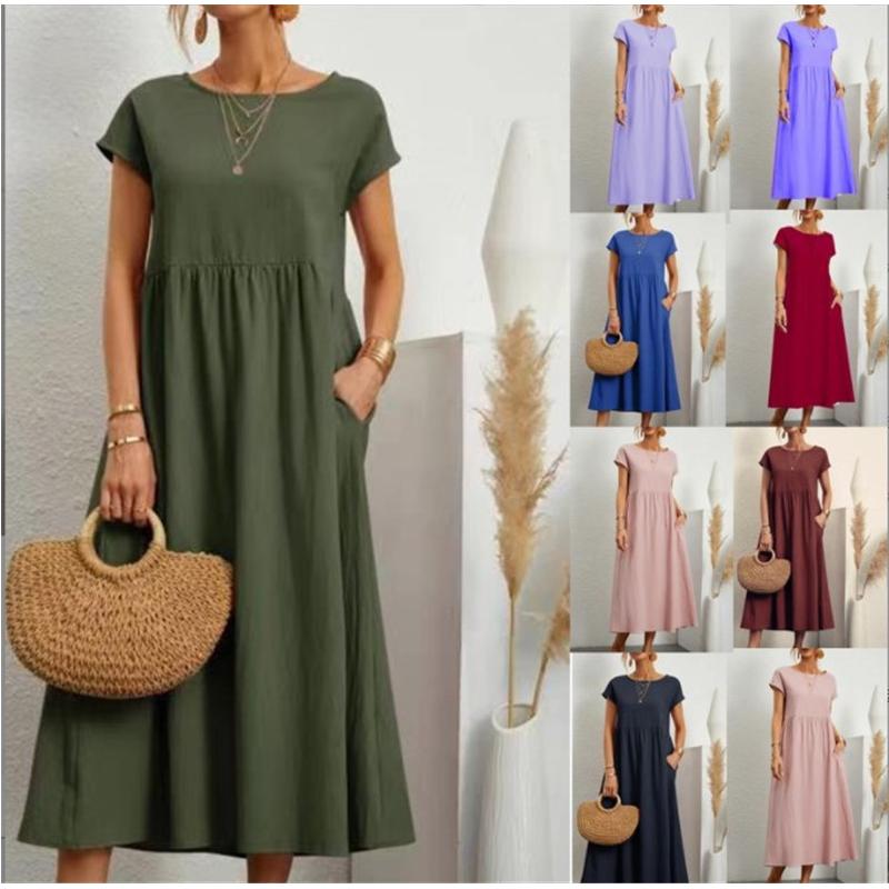 summer dress women dresses plus size plus size maxi long red图片