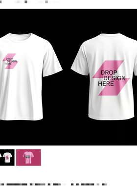 时尚宽松短袖T恤衫休闲t-shrit服装实物展示样机PSD源文件