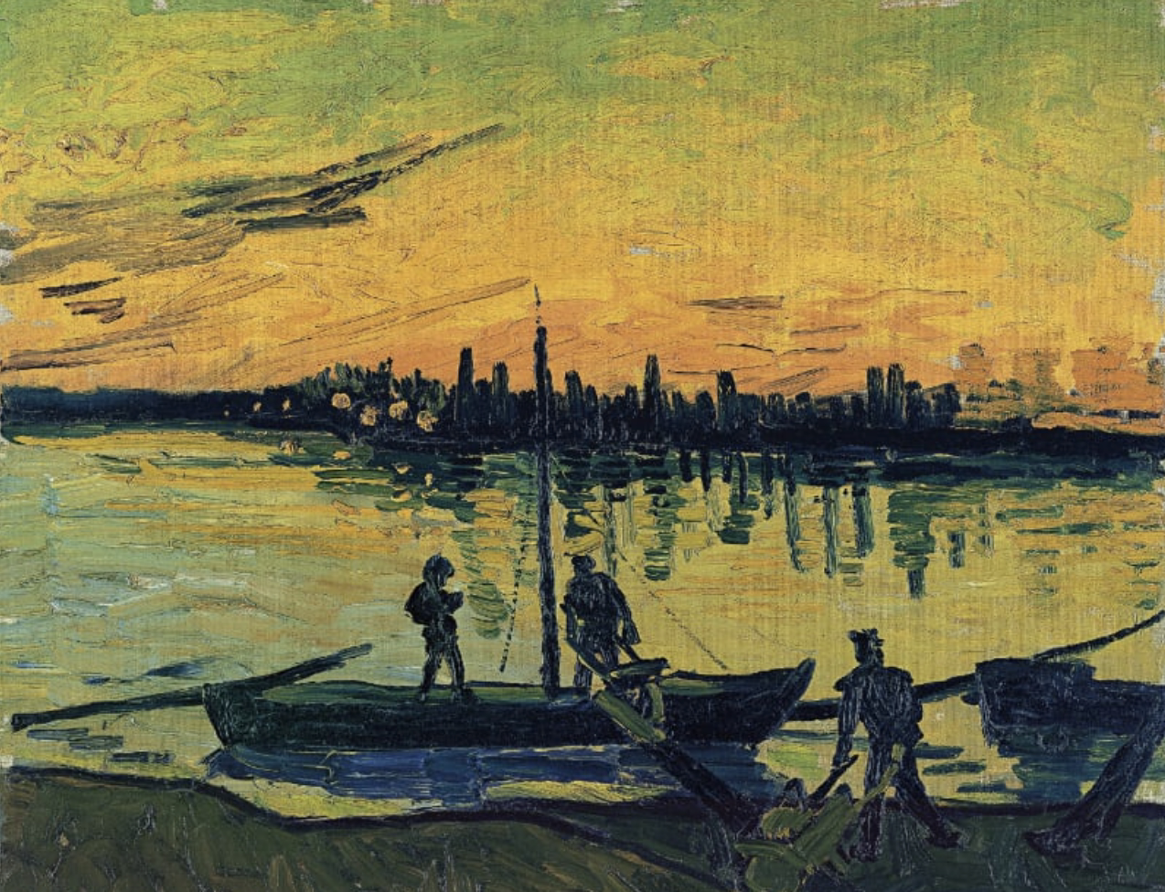 《阿尔勒的装卸工人》梵高作品2.7m高清素材图片