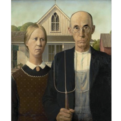 《世界名画》美国哥特式格兰特·伍德6.91M高清大图素材