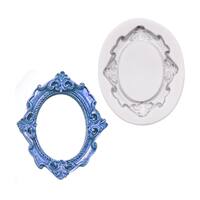 New retro mirror frame mold, photo frame silicone mold, cake decoration, chocolate clay, and epoxy resin creative tool thumbnail 2