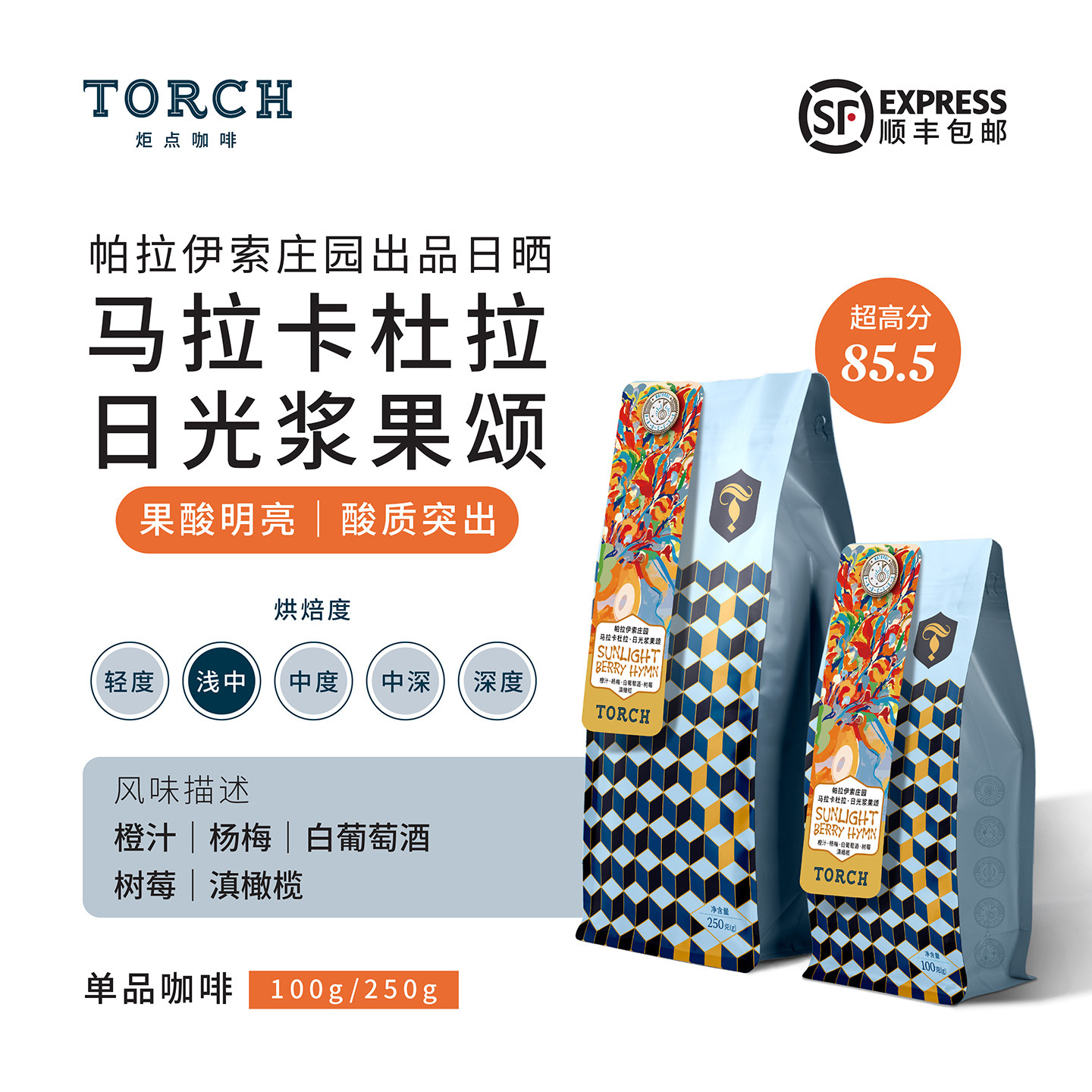 Torch炬点咖啡 马拉卡杜拉 日光浆果颂 日晒精品手冲咖啡豆