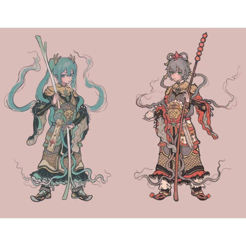 初音未来周边新年初音洛天依门神高颜值亚克力立牌精美自制摆件