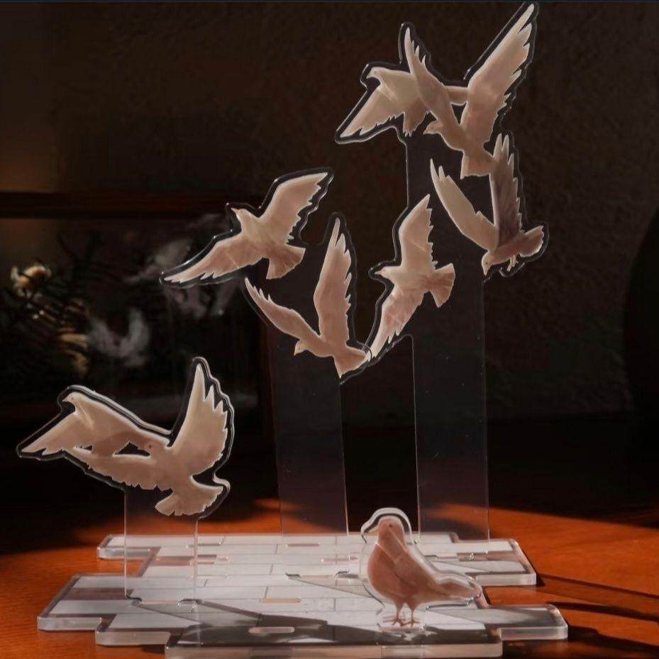 自制新品周边亚克力群鸟立牌谷美高颜值桌面摆件送朋友送闺蜜礼物