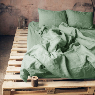 2024秋冬高级感纯色亚麻四件套床单被套亲肤床笠三件套床品可定制