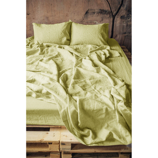 外贸出口剩余100%亚麻双人床床单单件纯色床上用品亲肤床笠三件套