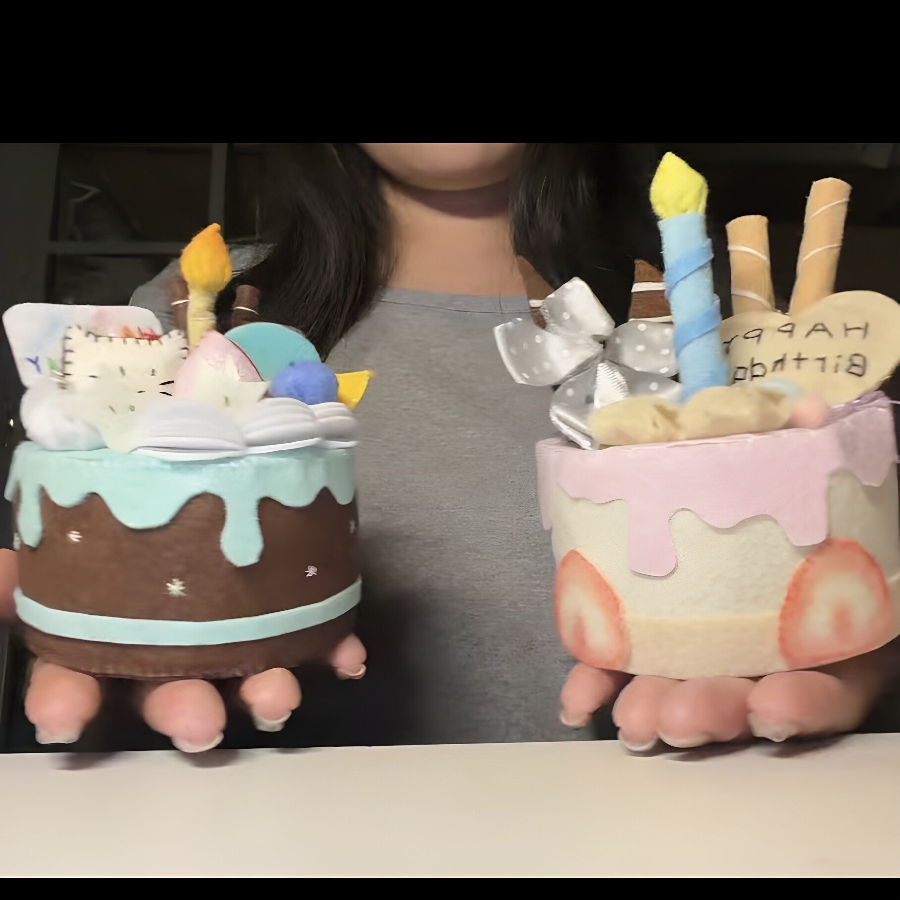 七夕礼品不织布生日蛋糕可亮灯蛋糕盒子手工diy材料包送对象闺蜜