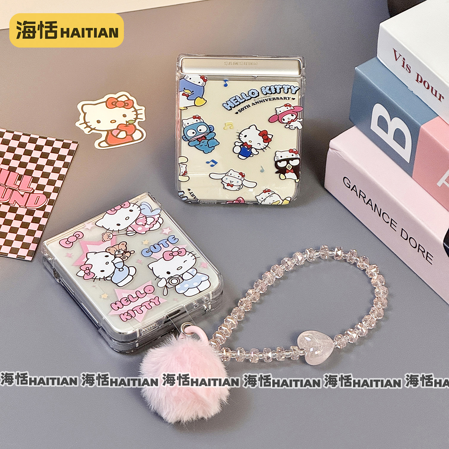 卡通三丽鸥透明折叠屏手机壳