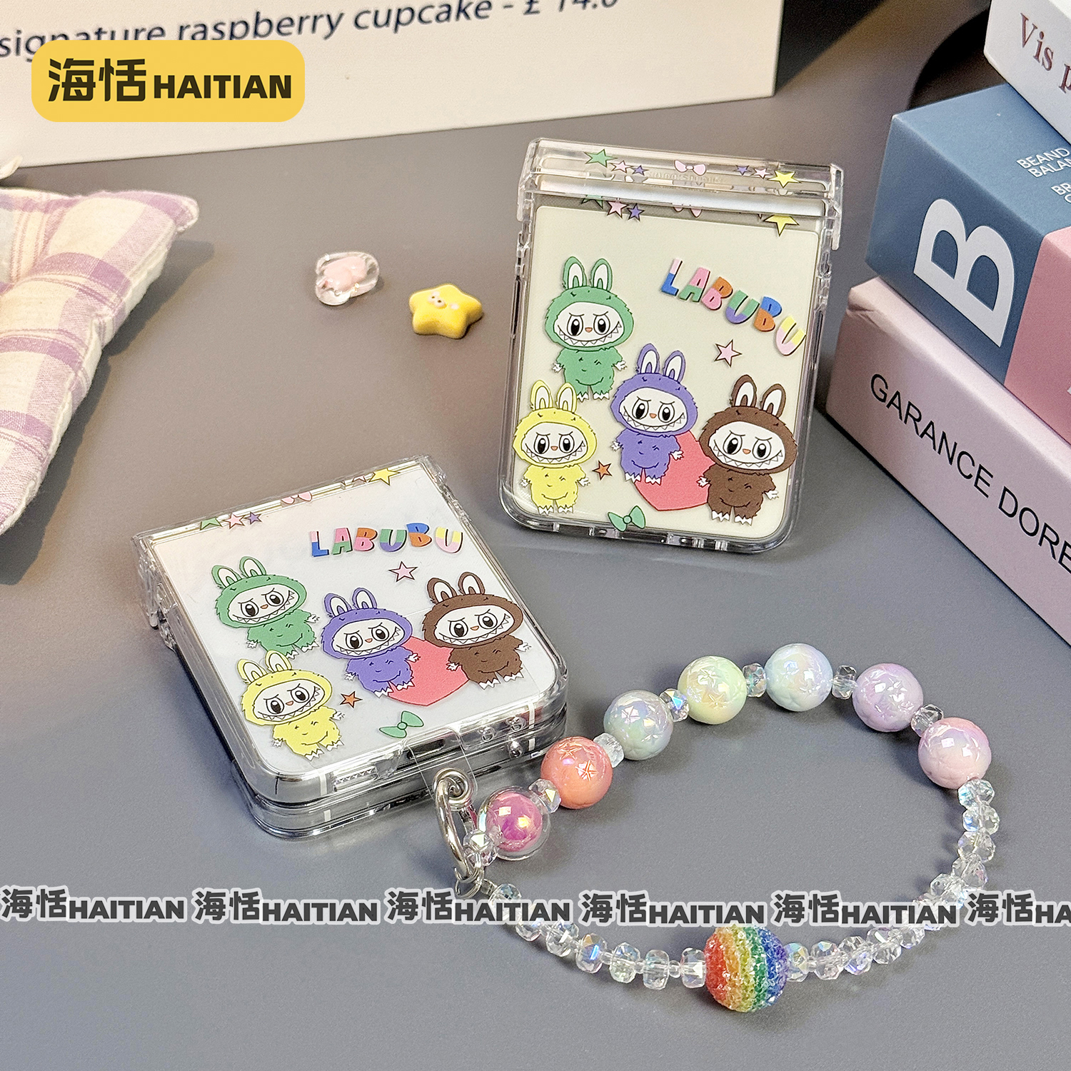 卡通拉布布包铰链折叠屏手机壳