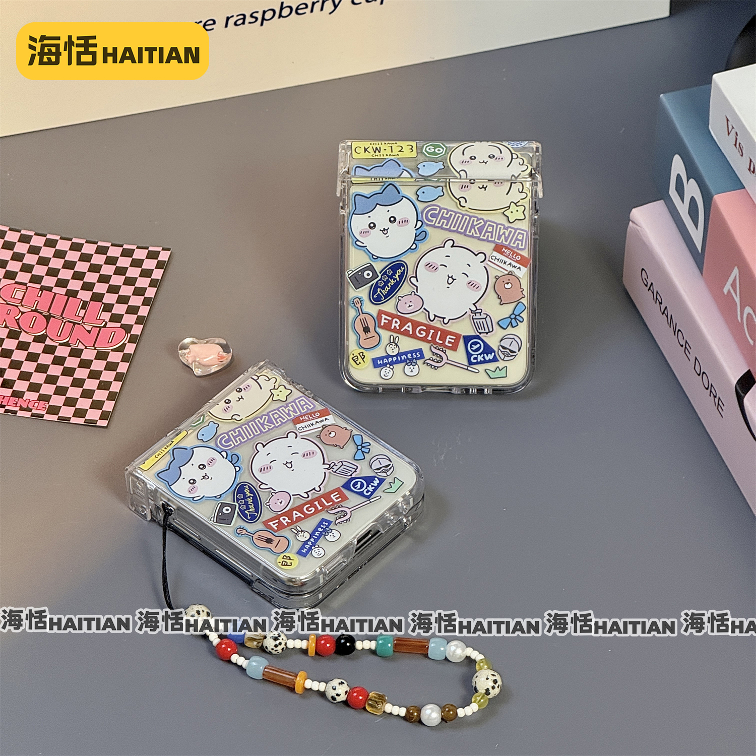 卡通吉伊卡哇包铰链折叠屏手机壳