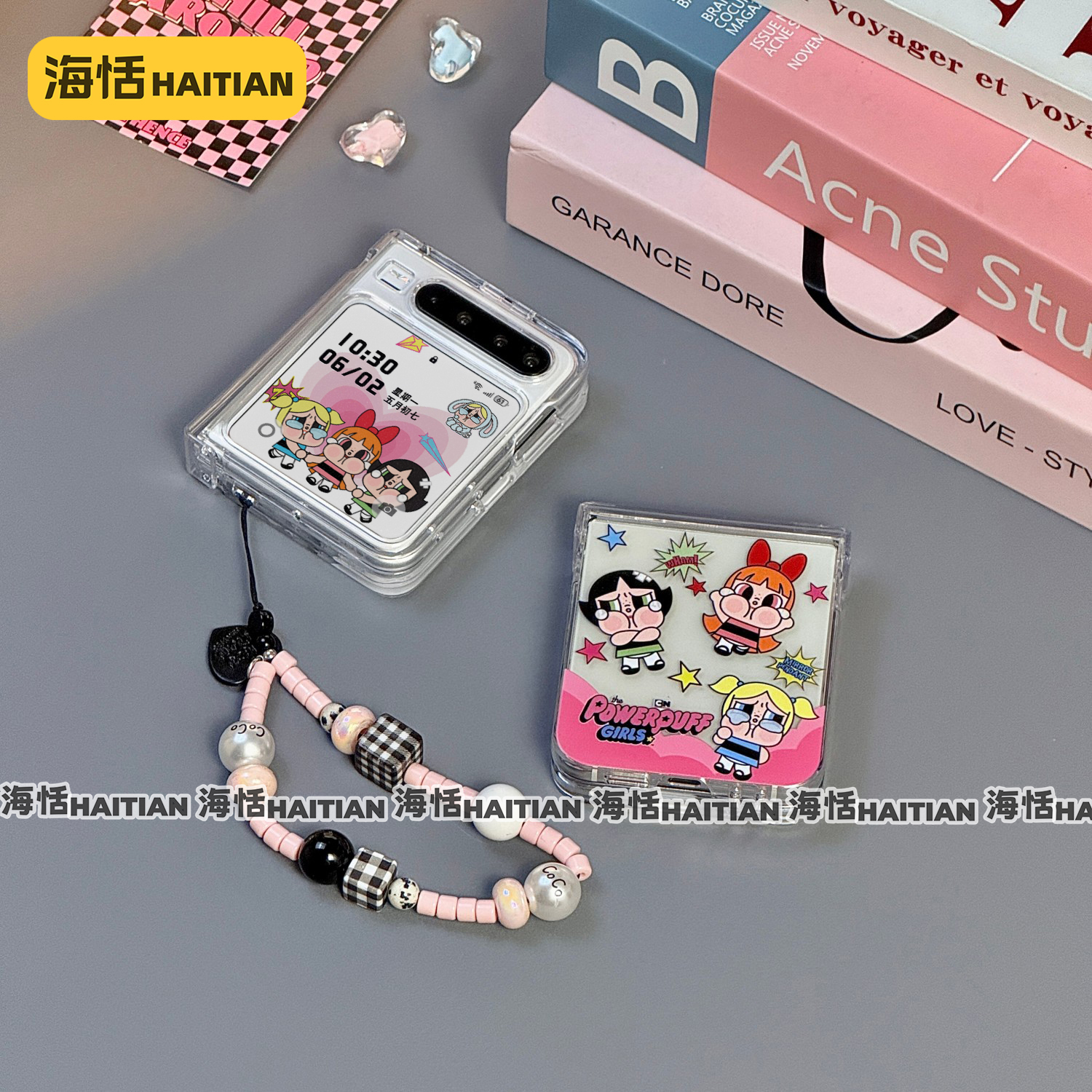 新飞天小女警包铰链折叠屏手机壳