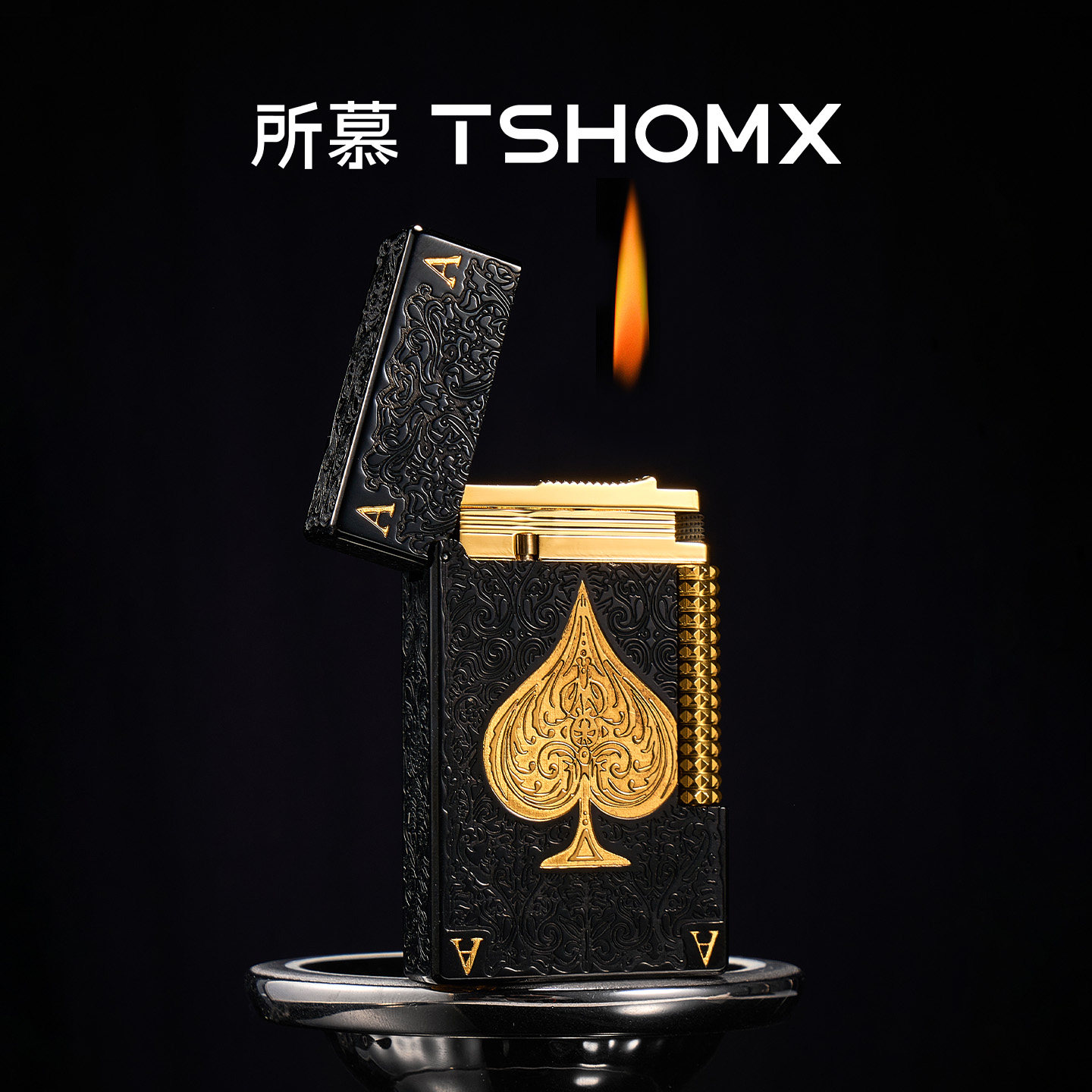 【黑桃A】TSHOMX朗声充气打火机侧滑实用创意耐用送男友生日礼物