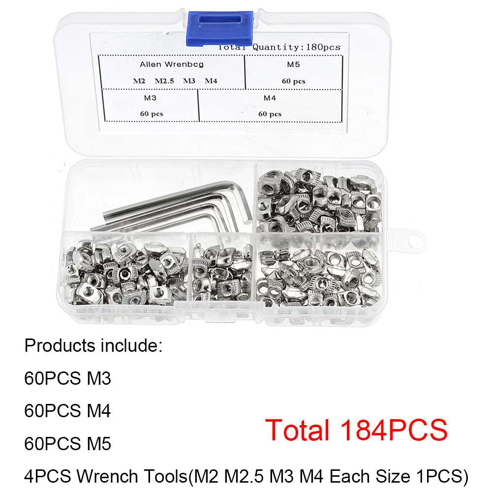 184PCSBox TNut Set Hammer Head T Nut Kit M3 M4 M5 Connecto 橡塑材料及制品 其他塑料制品 原图主图