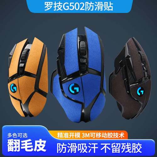 G502翻毛皮吸汗防滑背贴