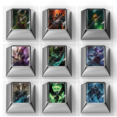 魔兽世界锌合金金属键帽夜魔机械键盘删除Tab键R4回车键wooting87