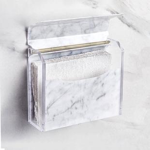 厕所纸巾盒化妆室置物架塑料平板卫生纸盒壁挂式草纸盒卫生纸盒免