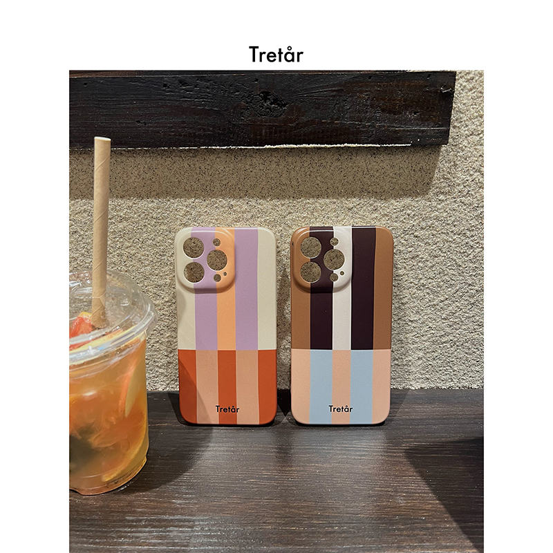 撞色条纹tpu原创设计apple手机壳