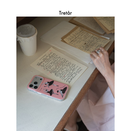 Tretar「芭蕾女孩」双面覆膜 磨砂大孔 IMD手机壳 磁吸环Magsafe原创设计适用17Pro