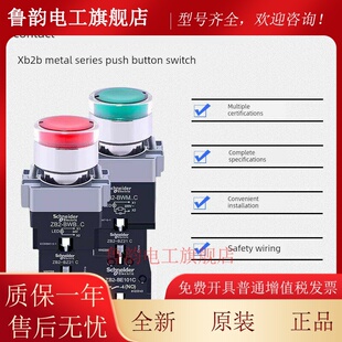施耐德带灯按钮开关自覆位电源点动XB2BW33B1C绿色红色22024V4151