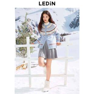 费【尔岛CAEDE440系列】乐町色线女 线开 撞衫年冬新款针织毛衫毛