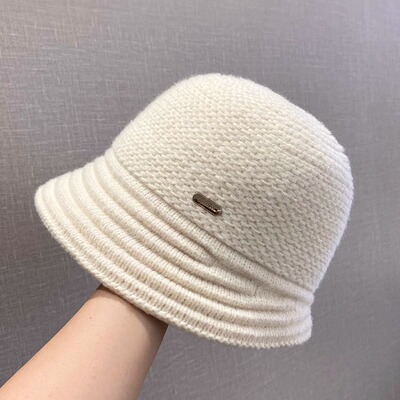 VATMKK小众韩版渔夫帽女春秋款显脸小针织盆帽简约百搭可折叠帽子