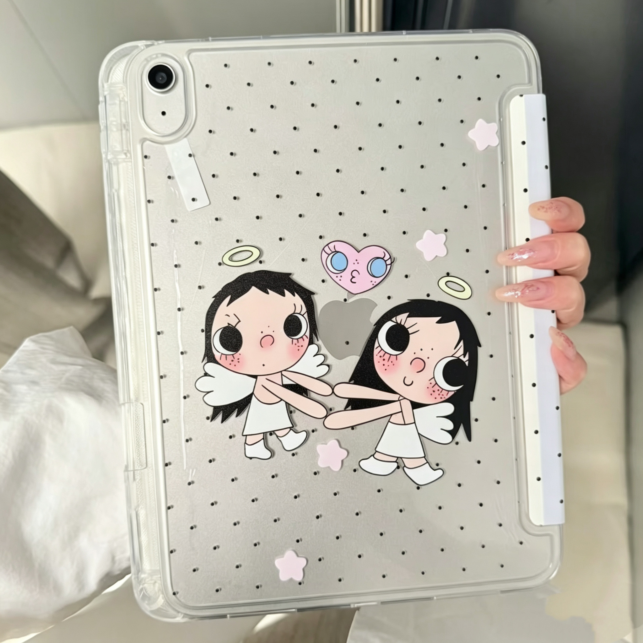 ins波点小玉Y+三折iPad2026保护套新款Air8/7/6适用第10代苹果iPad11保护壳10.9平板Pro11寸mini7防摔亚克力