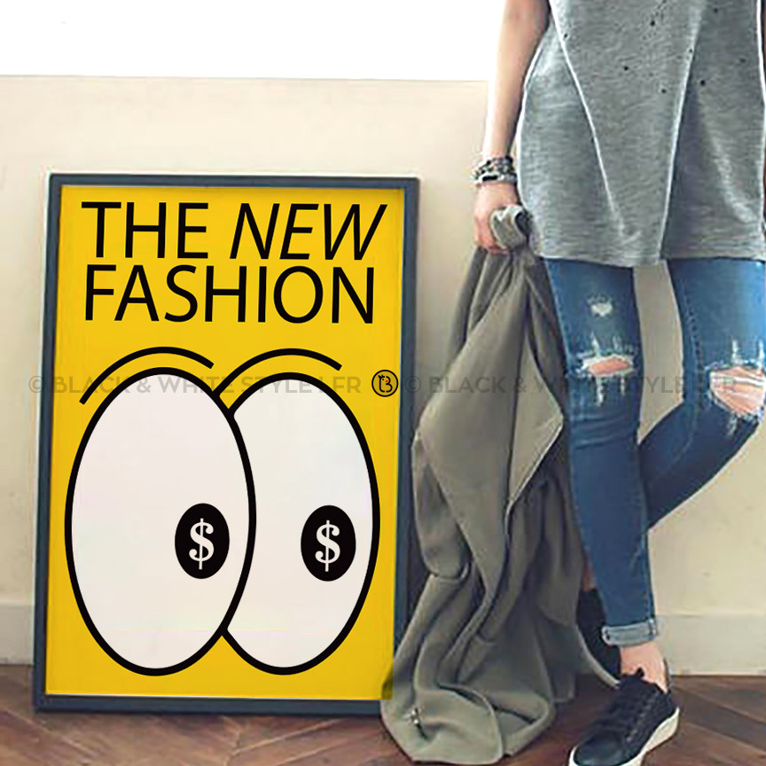 my fahion |可爱表情ins风小众装饰画简约现代服装店海报打卡墙贴