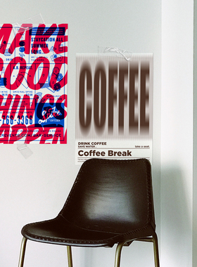 make good things happen 波普风海报 红蓝撞色涂鸦ins装饰画贴纸