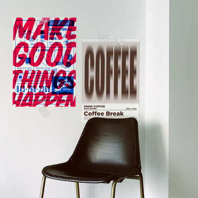 make good things happen 波普风海报 红蓝撞色涂鸦ins装饰画贴纸