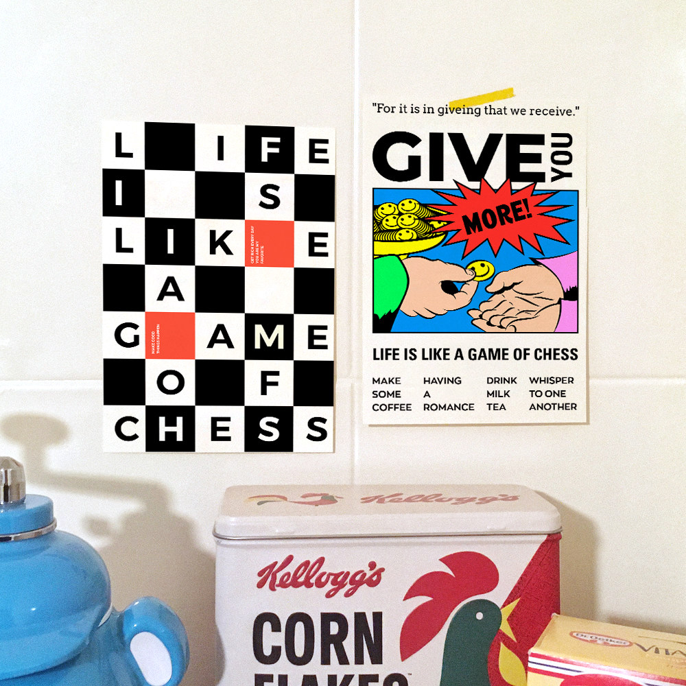 棋盘格ins风网红打卡海报 黑白格子装饰画家装家居拍照背景墙贴纸