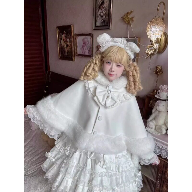 【全款现货】酒酿兔桃Lolita斗篷#酒酿猫猫#外搭可爱洛丽塔斗篷