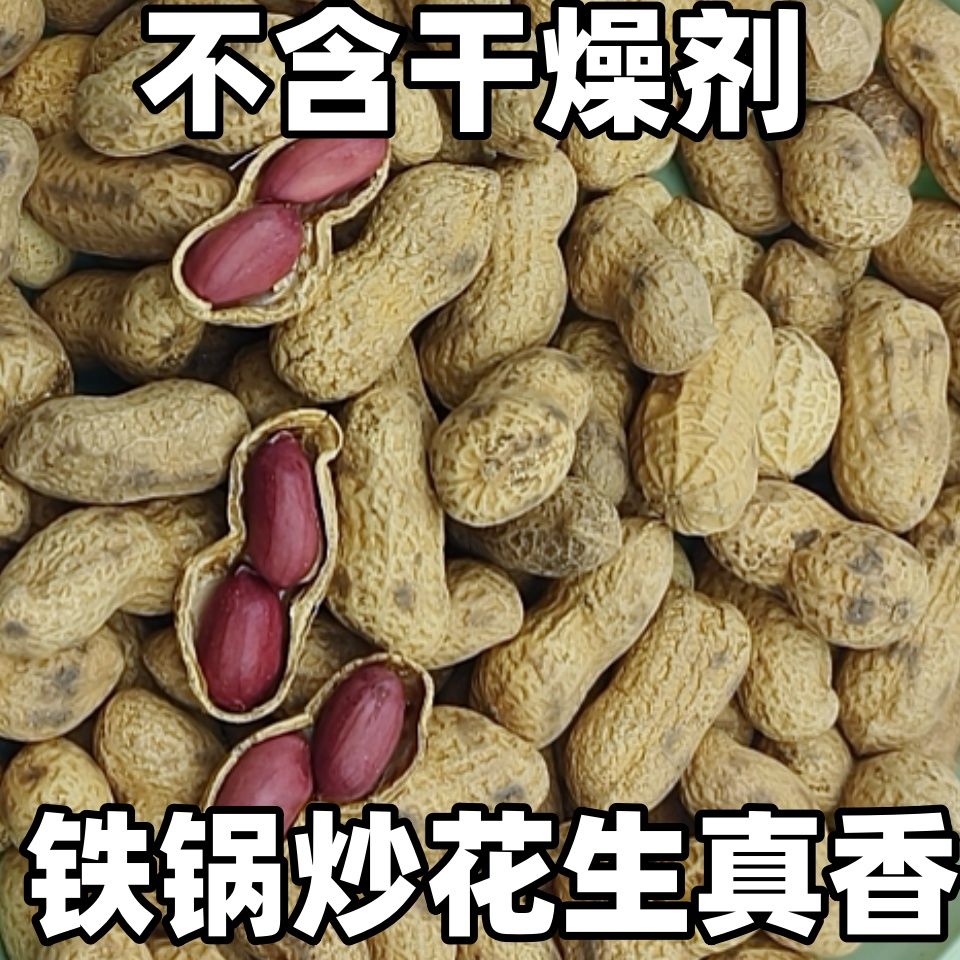 净重原味柴火炒熟花生农家铁锅炒花生新货现炒现卖带壳零食