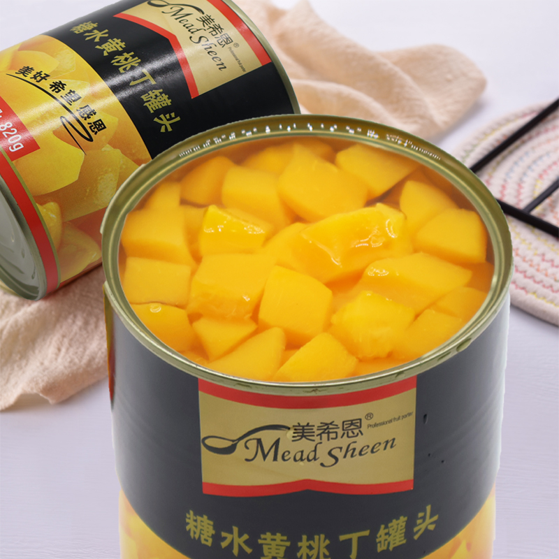 黄桃丁罐头商用大罐820g