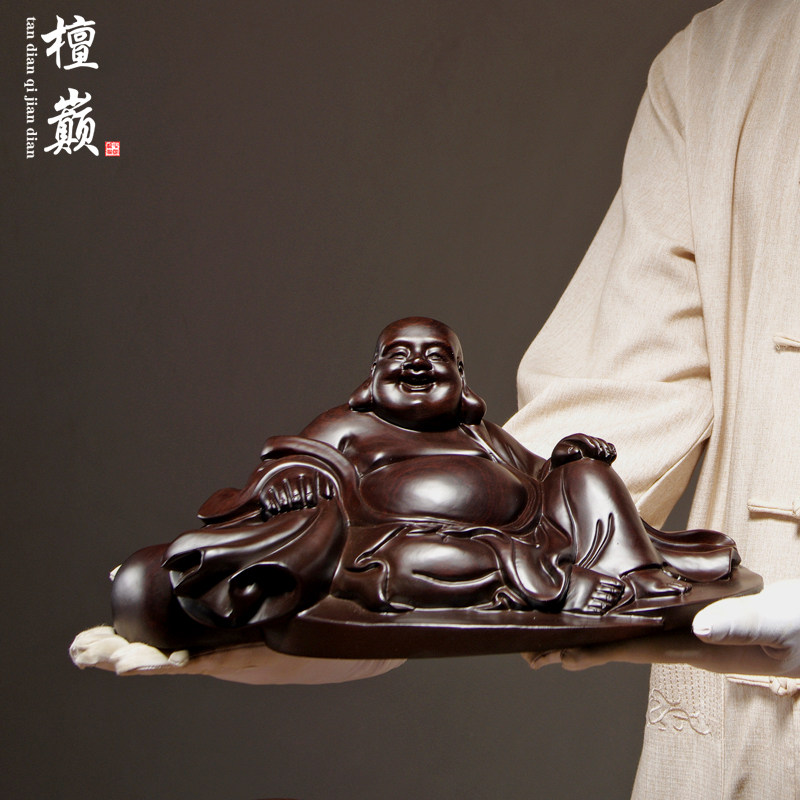 黑檀木弥勒佛像家居客厅工艺礼品