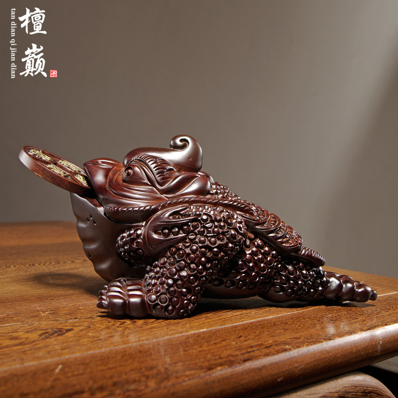 木雕金蟾摆件柜台开业工艺礼品