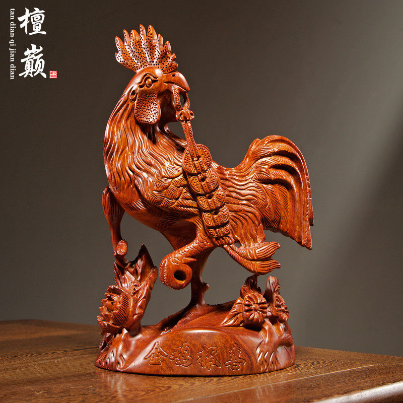 实木雕刻十二生肖家居客厅工艺品