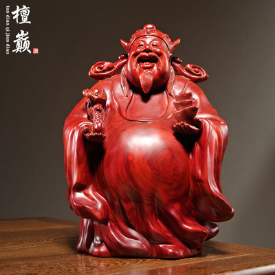 红花梨木雕佛像乔迁送礼文财神爷