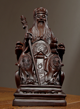 黑檀木土地爷神像摆件工艺礼品