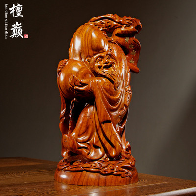 木雕摆件家居客厅生日礼品寿星公