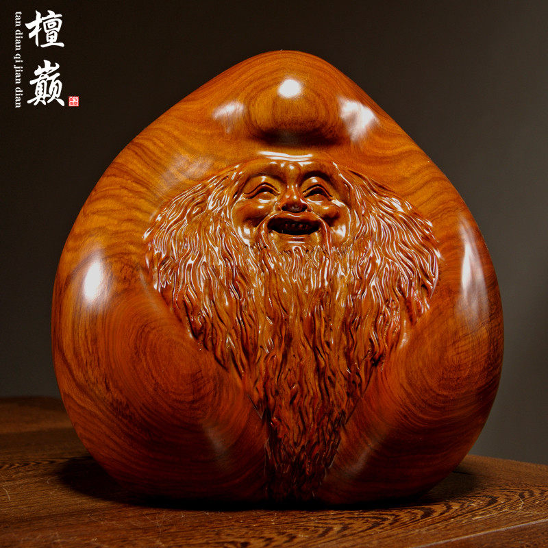 木雕摆件寿星公寓意生日工艺礼品