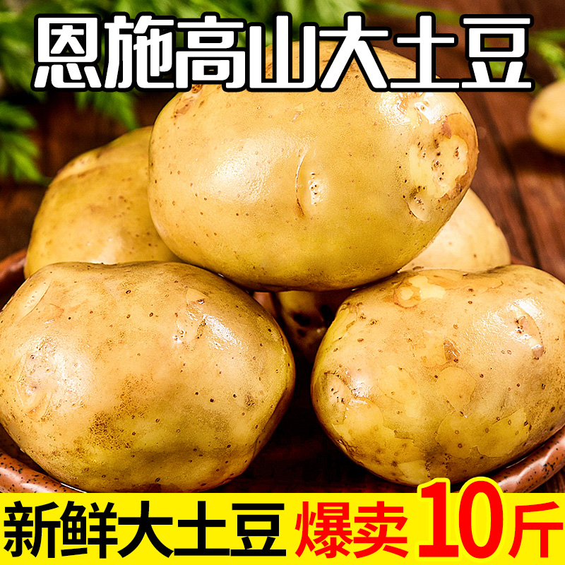 恩施富硒大土豆10斤新鲜包邮黄心士豆湖北马铃薯批发蔬菜高山洋芋 水产肉类/新鲜蔬果/熟食 土豆 原图主图