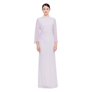 吉祥斋女装紫金盏旗袍