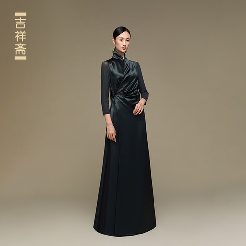 吉祥斋女装鸳鸯系带连衣裙礼服