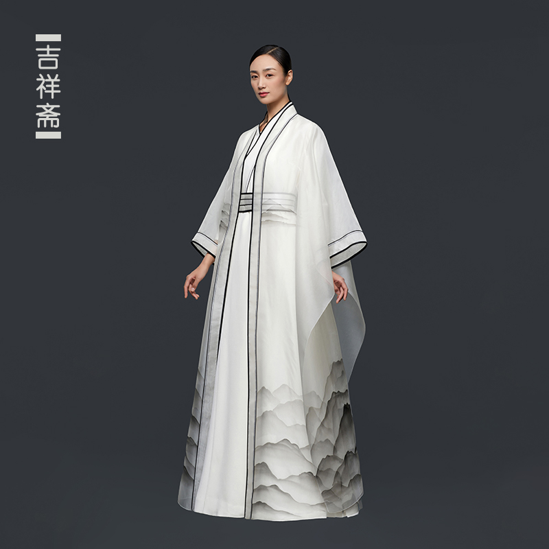 吉祥斋江山真丝演讲专柜正品长衫