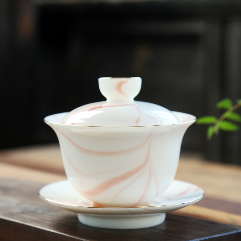 大号羊脂玉三才盖碗茶杯陶瓷家用中式德化白瓷茶具配件泡茶碗单个,餐饮具,盖碗,淘宝优惠券,粉丝福利购,淘宝优惠卷