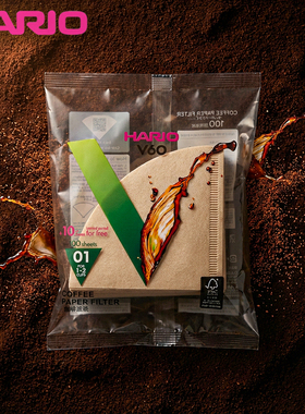HARIO手冲咖啡滤纸麻纤维V60V45锥形滴漏VCF过滤纸45度三洋mola