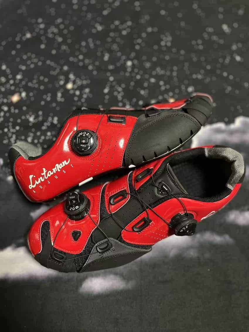 Lintaman碳纤维竞速公路山地锁鞋骑行鞋宽脚宽版单车鞋BONT LAKE