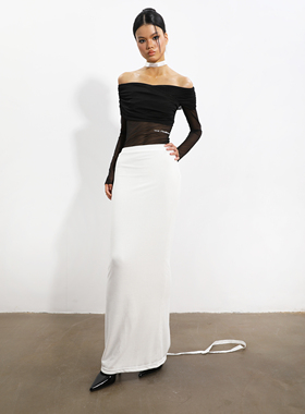 NOLA* ‘Unpleated‘ Silk Dress”不被束缚”白色网纱半身长裙