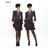 上衣套装 NOLA 女 法式 波点小香风名媛感拼皮显瘦西装 Lady Suit